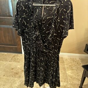 Celestial Black Star Print Mini Dress
